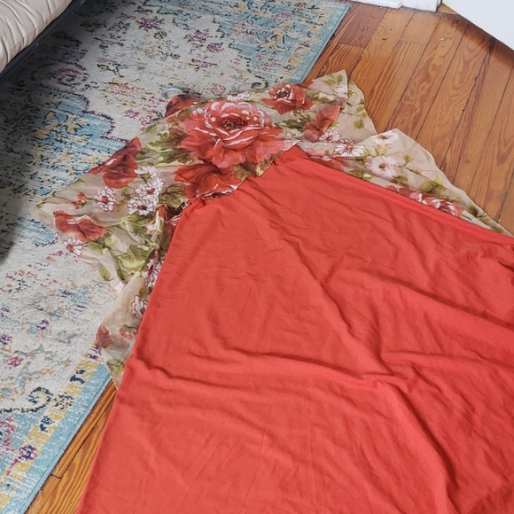 70's party dress in burnt orange with capelet - Picture 1 of 6
